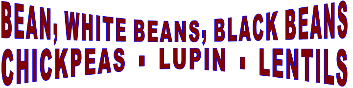 BEAN, WHITE BEANS, BLACK BEANS CHICKPEAS  -  LUPIN  -  LENTILS